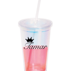 כוס עם קש הולוגרפית 1665